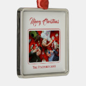 Berry Merry Christmas White Photo Ornament メタルオーナメント (右)