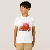 「Berry Paws: Dog Love & Strawberryデザイン」 Tシャツ (正面フル)