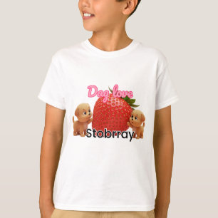 「Berry Paws: Dog Love & Strawberryデザイン」 Tシャツ