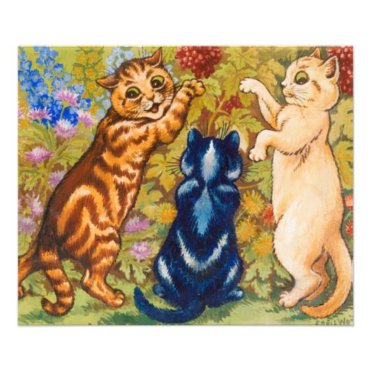 Berry Picking by Louis Wain フォトプリント (正面)