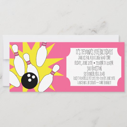 Berry Pink氏の良い時転が間ボーリングパーティー 招待状 (正面)