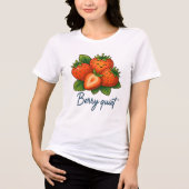 Berry Quiet Cute Strawberry Pun | Funny Fruit  トライブレンドTシャツ (正面)