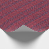 Berry Red and Slate Blue Subtle Plaid ラッピングペーパー (角)