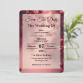 Berry Red Bold Accent Wedding Save The Date セーブザデート (スタンド正面)
