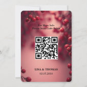 Berry Red Bold Accent Wedding Save The Date セーブザデート (裏面)