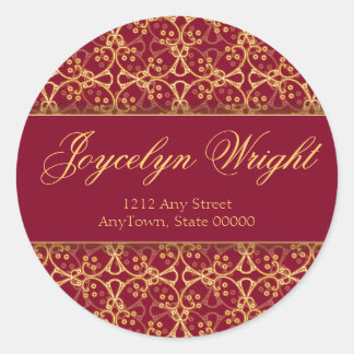 Berry Red Cluster Addressスタンプ ラウンドシール