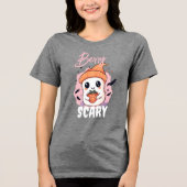 Berry Scary Cute Ghost with Strawberry トライブレンドＴシャツ (正面)
