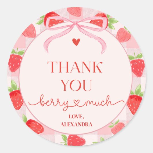 Berry Strawberry ラウンドシール (正面)