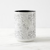 Berry Strawberry Cherry Black Hand drawn Modern. マグカップ (中央)