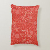 Berry Strawberry Cherry White Hand drawn Modern. アクセントクッション (裏面(縦))