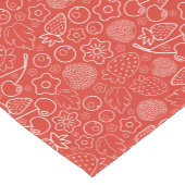 Berry Strawberry Cherry White Hand drawn Modern. ショートテーブルランナー (コーナー)