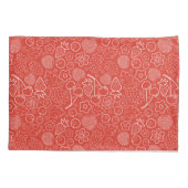 Berry Strawberry Cherry White Hand drawn Modern. 枕カバー (裏面)