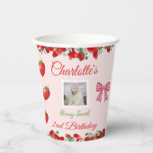 「Berry Sweet」ストロベリー誕生日写真 紙コップ (正面)