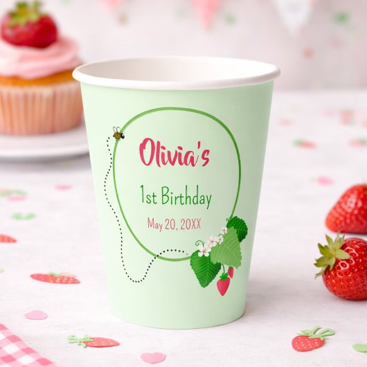 Berry Sweet 1st Birthday Paper Cups 紙コップ