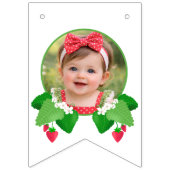 Berry Sweet 1st Birthday Strawberry バンティングフラッグ (第1の旗)