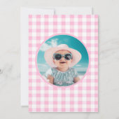 Berry Sweet 1st Birthday with Photo サンキューカード (裏面)