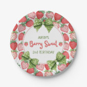 Berry Sweet 2nd Birthday Strawberry Party  ペーパープレート (正面)