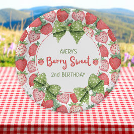 Berry Sweet 2nd Birthday Strawberry Party  ペーパープレート