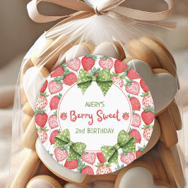 Berry Sweet 2nd Birthday Strawberry Party  ラウンドシール