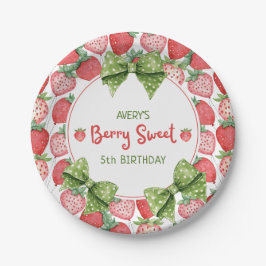 Berry Sweet 5th Birthday Strawberry Party  ペーパープレート