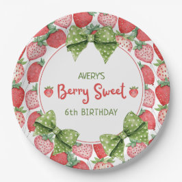 Berry Sweet 6th Birthday Strawberry Party  ペーパープレート