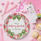 Berry Sweet 7th Birthday Strawberry Party  ペーパープレート (パーティー)