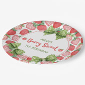 Berry Sweet 7th Birthday Strawberry Party  ペーパープレート (アングル)