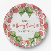 Berry Sweet 7th Birthday Strawberry Party  ペーパープレート (正面)