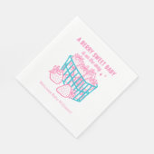 Berry Sweet Baby Doodle Pink Strawberry Girl スタンダードランチョンナプキン (角)