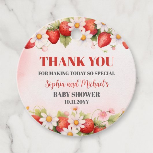 Berry Sweet Baby Shower  フェイバータグ (正面)