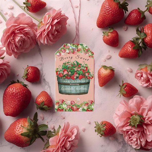 berry sweet baby shower baby shower invitation ギフトタグ