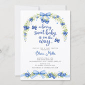Berry Sweet Baby Shower Blueberry Invite 招待状 (正面)