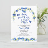 Berry Sweet Baby Shower Blueberry Invite 招待状 (スタンド正面)