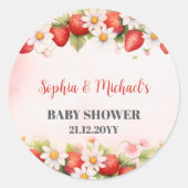 Berry Sweet baby shower cupcake topper ラウンドシール (正面)