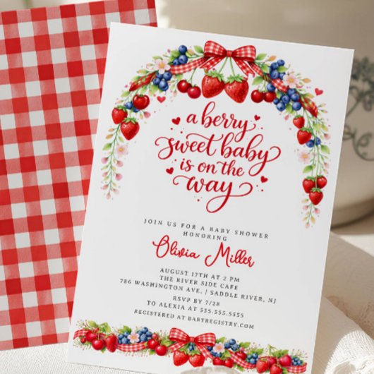 Berry Sweet Baby Shower Invitation 招待状