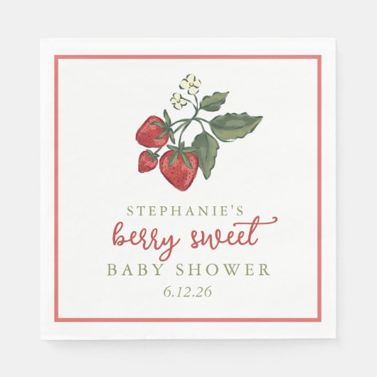 Berry Sweet Baby Shower Napkin スタンダードランチョンナプキン (正面)