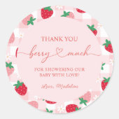 Berry Sweet Baby Shower Stickers ラウンドシール (正面)