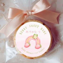 Berry Sweet Baby Strawberry Rainbow Pink ラウンドシール