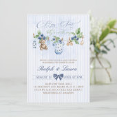 Berry Sweet Bear Clothesline Baby Shower  招待状 (スタンド正面)
