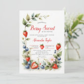 Berry Sweet Berries Garden Neutral Baby Shower 招待状 (スタンド正面)