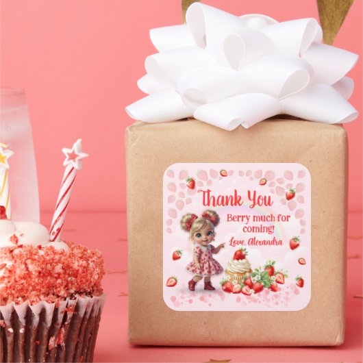 Berry Sweet Birthday - Baby Blonde スクエアシール (パーティー)