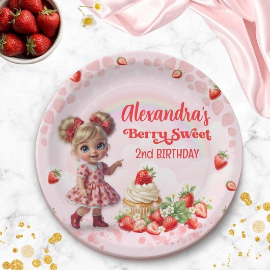 Berry Sweet Birthday - Baby Blonde ペーパープレート