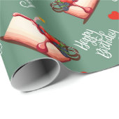 Berry Sweet Birthday Cake Pattern Wrapping Paper ラッピングペーパー (ロールコーナー)