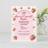 Berry Sweet Birthday Invitation Any Age 招待状 (スタンド正面)