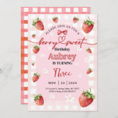 Berry Sweet Birthday Invitation Any Age 招待状 (正面/裏面)