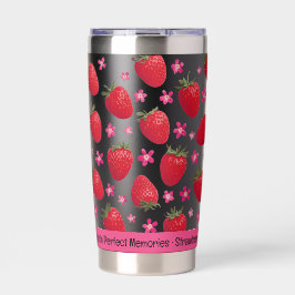 Berry Sweet Black Strawberry Floral Tumbler 保温保冷タンブラー