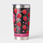 Berry Sweet Black Strawberry Floral Tumbler 保温保冷タンブラー (右面)