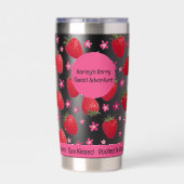 Berry Sweet Black Strawberry Floral Tumbler 保温保冷タンブラー (背面)