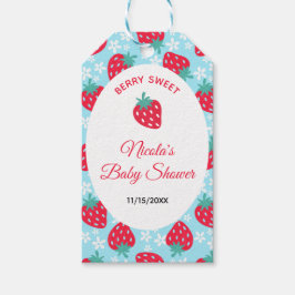 Berry Sweet Blue Strawberry Baby Shower ギフトタグ