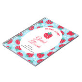 Berry Sweet Blue Strawberry Baby Shower Guest Book ノートブック (左側)